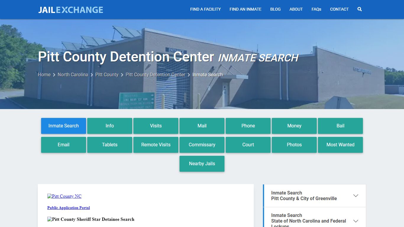 Pitt County Detention Center Inmate Search - Jail Exchange